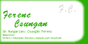 ferenc csungan business card