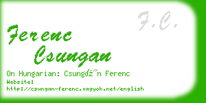 ferenc csungan business card